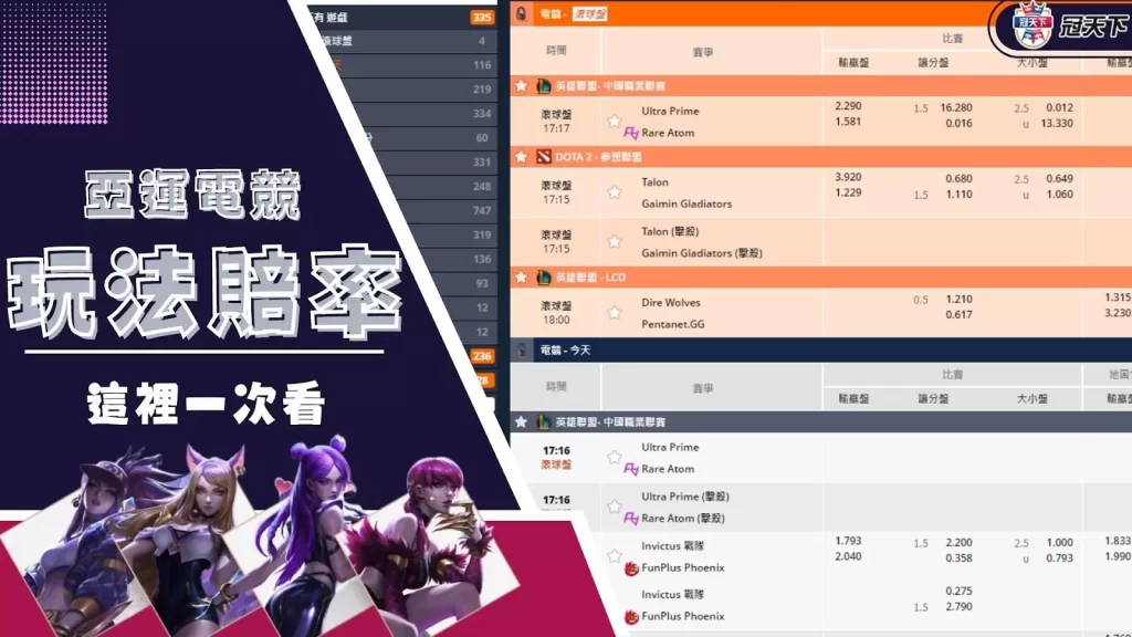 亞運電競投注賠率 亞運電競投注賠率計算 亞運電競投注賠率算法